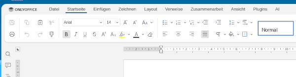 Screenshot von der Writer-Symbolleiste in OnlyOffice