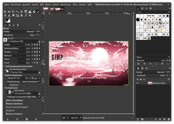 Screenshot von GIMP 3.0 RC1