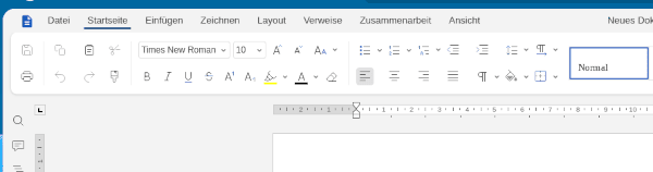 Screenshot von der Writer-Symbolleiste in Euro-Office