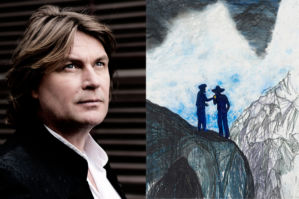Links: Tenor Klaus Florian Vogt: Rechts: HEY JOE von Daniel Richter. © Harald Hoffmann