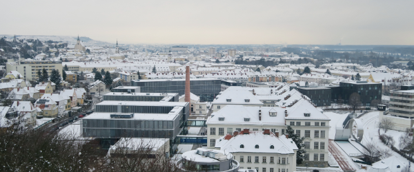 Winterliches Bild vom Campus Krems