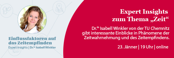 Einladung zur Experts Insights Online-Veranstaltung zum Thema Zeit am 23. Jänner