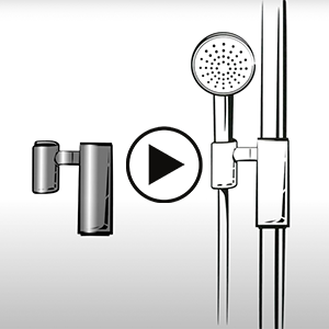 Magnetic shower head holder - start video