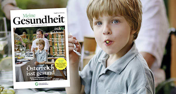Titelseite des Magazins Meine Gesundheit. Foto: gettyimages_Unsplash, Montage ÖGK.