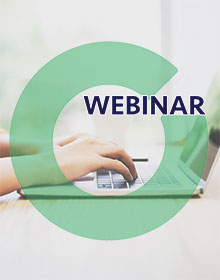 Hände bedienen einen Laptop, über dem Bild liegt das ÖGK-Logo mit dem Schriftzug "Webinar". Foto: Monster Ztudio/stock.adobe.com, Montage ÖGK.