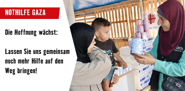 Nothilfe für Menschen in Gaza