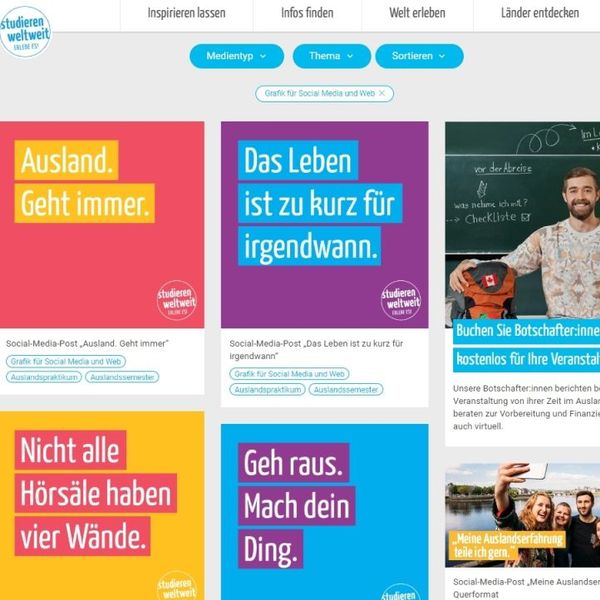 Ein Screenshot der Website, auf der Downloads für Hochschulen angeboten werden.