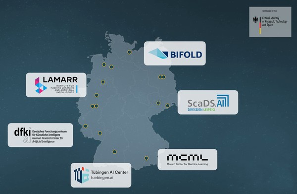 A map of the German AI competence centres