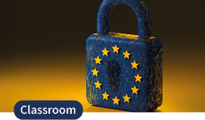 Microsoft Cloud mit Schloss auf farbigem Hintergrund