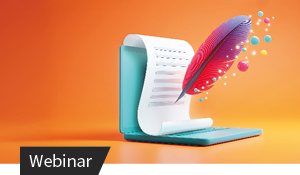 Laptop mit Dokumenten und buntem KI-Partikeleffekt