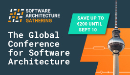Banner zur Software Architecture Gathering mit Hinweis auf bis zu 200 € Ersparnis bis zum 10. September und Berliner Fernsehturm.