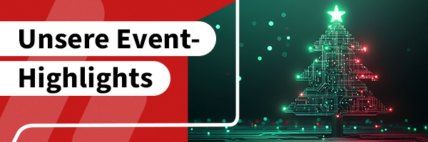 Nahaufnahme einer Tastatur mit hervorgehobenen Tasten und Slogan "Weiterbildung. Wissen. Weiterdenken."