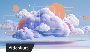 Stilisierte Cloud-Illustration mit digitalen Linien und abstrakten Formen zur Darstellung von Cloud-Computing und moderner IT-Infrastruktur