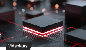 abstrakte Darstellung eines leuchtenden Mikrochip-Blocks