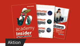 Illustration eines großen, bunten Roboters, der durch eine moderne Büroumgebung läuft