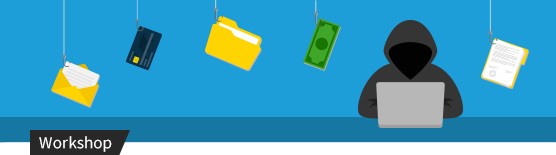 Laptop mit DevOps-Infinity-Symbol und GitLab-Logo auf blauem Hintergrund