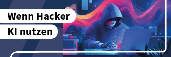 Whitepaper "Wenn Hacker KI nutzen" auf blauem Untergrund