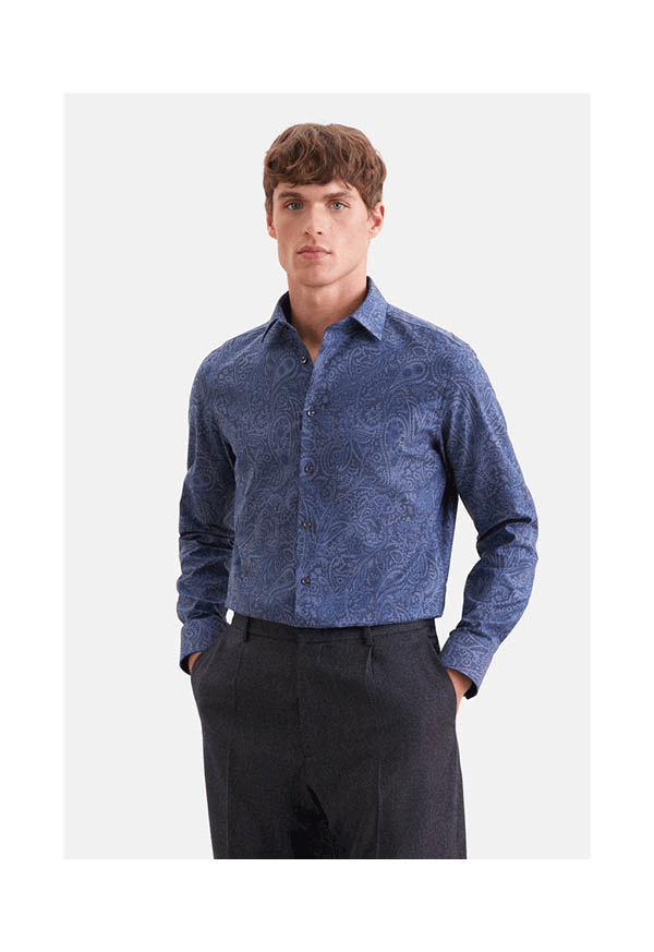 Shaped Flanellhemd Druck