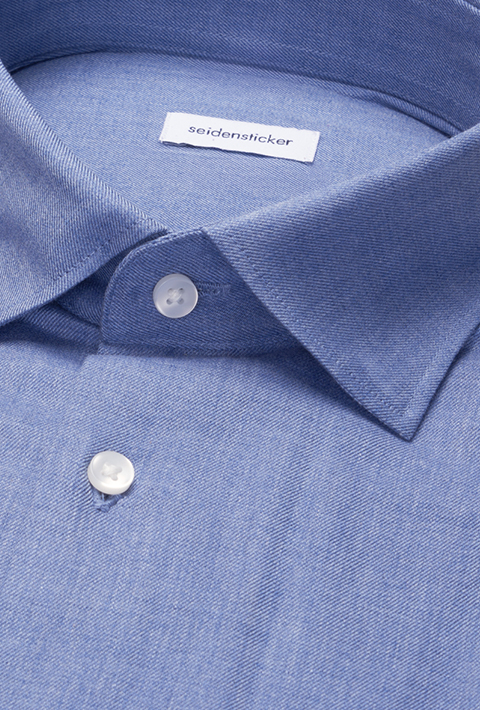 Slim Flanellhemd Uni