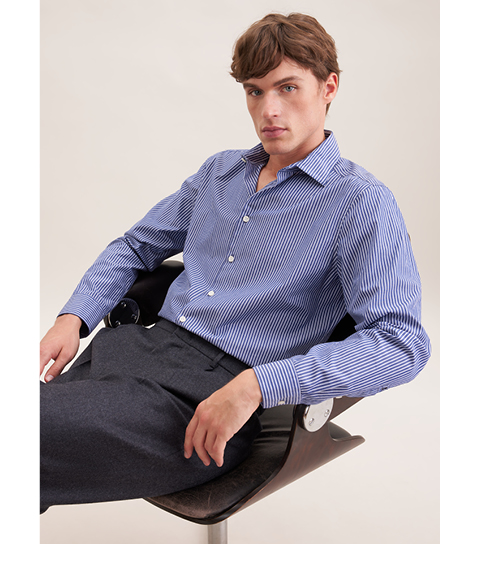Regular Casual Hemd Gestreift