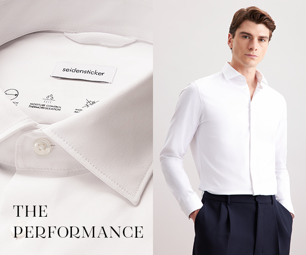 Slim Performance-Hemd Uni