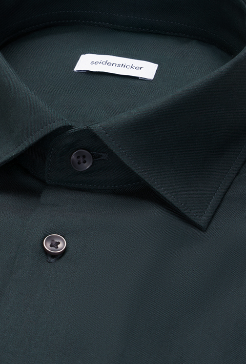 Slim Flanellhemd Uni