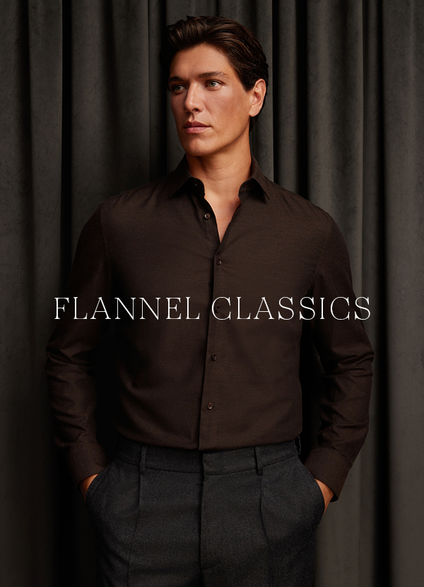 Slim Flanellhemd Uni