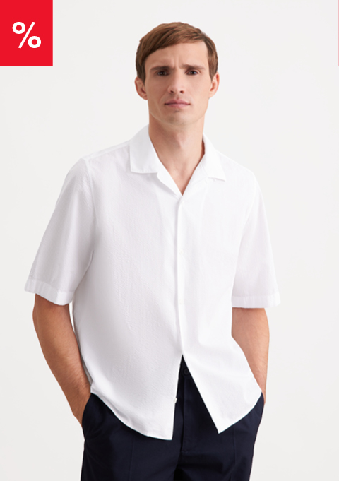Regular Resort Hemd Uni